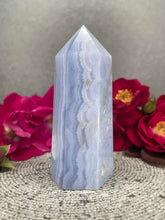 Load image into Gallery viewer, Beautiful Blue Lace Agate Crystal Tower Point