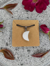 Load image into Gallery viewer, White Jade Crescent Moon Necklace