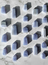 Load image into Gallery viewer, Serene Blue Lace Agate Crystal Tower Point 1pc