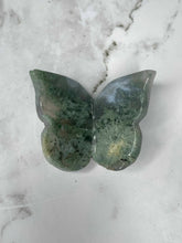 Load image into Gallery viewer, Beautiful Moss Agate Butterfly Carving 1pc