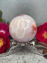 Load image into Gallery viewer, Beautiful Pink Carnelian Flower Agate Crystal Sphere