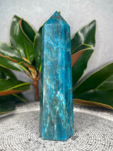 Load image into Gallery viewer, Blue Apatite Crystal Tower Point Chakra Healing