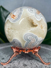 Load image into Gallery viewer, Mesmerizing Mexican Crazy Lace Agate Crystal Sphere Druzy