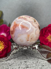 Load image into Gallery viewer, Beautiful Pink Carnelian Flower Agate Crystal Sphere