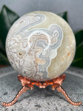 Load image into Gallery viewer, Mesmerizing Mexican Crazy Lace Agate Crystal Sphere Druzy