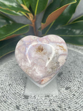 Load image into Gallery viewer, Stunning Blue Flower Agate Crystal Love Heart Carving