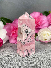 Load image into Gallery viewer, Beautiful Peruvian Pink Rhodonite Crystal Tower Point