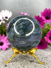 Load image into Gallery viewer, Abundance Moss Agate Crystal Sphere