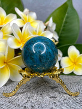 Load image into Gallery viewer, Creativity Natural Blue Apatite Crystal Sphere Ball