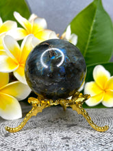 Load image into Gallery viewer, Radiant Labradorite Crystal Sphere Ball Flash