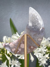 Load image into Gallery viewer, Beautiful Green Quartz Flower Agate Crescent Moon