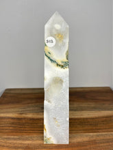 Load image into Gallery viewer, White Moss Agate Quartz Crystal Tower