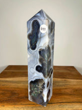 Load image into Gallery viewer, Discounted Moss Agate Tower Crystal With Banding