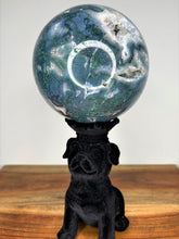 Load image into Gallery viewer, XXL Blue Moss Agate Crystal Sphere