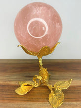 Load image into Gallery viewer, Natural Rose Quartz Crystal 6 Point Starlight Flash Sphere Ball