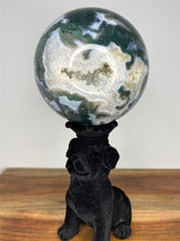 Load image into Gallery viewer, XXL Natural Moss Agate Sphere