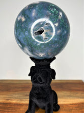 Load image into Gallery viewer, XXL Blue Moss Agate Crystal Sphere