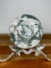 Load image into Gallery viewer, White Quartz Moss Agate Crystal Sphere