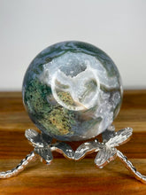 Load image into Gallery viewer, Blue Moss Agate Crystal Sphere Ball