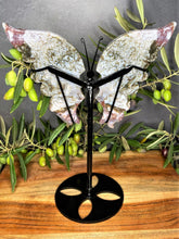 Load image into Gallery viewer, Stunning Pink Moss Agate Crystal Butterfly Wings