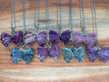 Load image into Gallery viewer, Stunning Colorful Fluorite Butterfly Necklaces