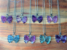 Load image into Gallery viewer, Stunning Colorful Fluorite Butterfly Necklaces