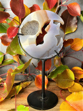 Load image into Gallery viewer, Stunning Agate Moon and Cat With Druzy Geode