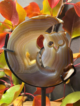 Load image into Gallery viewer, Healing Agate Moon And Owl With Stand