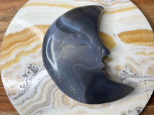 Load image into Gallery viewer, Stunning Crescent Moon Face Crystal With Druzy