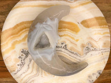Load image into Gallery viewer, Crescent Moon Agate Crystal Stone Carving