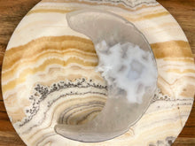 Load image into Gallery viewer, Crescent Moon Agate Crystal Stone Carving