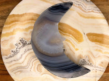 Load image into Gallery viewer, Druzy Crescent Moon Agate Gem Stone Crystal