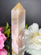 Load image into Gallery viewer, Pink Flower Agate Gemstone Tower