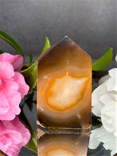 Load image into Gallery viewer, Chakra Healing Carnelian Tower With Quartz Geode Druzy