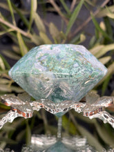 Load image into Gallery viewer, Abundance Moss Agate Crystal Diamond Carving