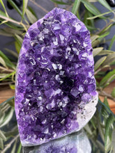 Load image into Gallery viewer, Chakra Healing Amethyst Cluster Geode With Calcite Crystal Inclusion