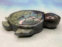 Load image into Gallery viewer, Crystal Labradorite Turtle Carving With Rainbow Flash