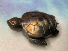 Load image into Gallery viewer, High Quality Labradorite Crystal Turtle Carving With Rainbow Flash