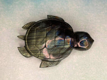 Load image into Gallery viewer, Crystal Labradorite Turtle Carving With Rainbow Flash