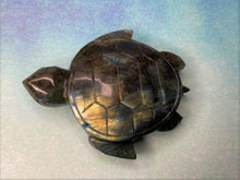 Load image into Gallery viewer, High Quality Labradorite Crystal Turtle Carving With Rainbow Flash