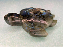 Load image into Gallery viewer, Labradorite Crystal Turtle Carving With Stunning Rainbow Flash