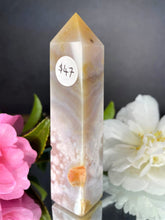 Load image into Gallery viewer, Pink Flower Agate Gemstone Tower