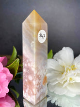 Load image into Gallery viewer, Pink Flower Agate Gemstone Tower