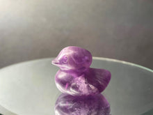 Load image into Gallery viewer, Stunning Purple Crystal Fluorite Duck Carving