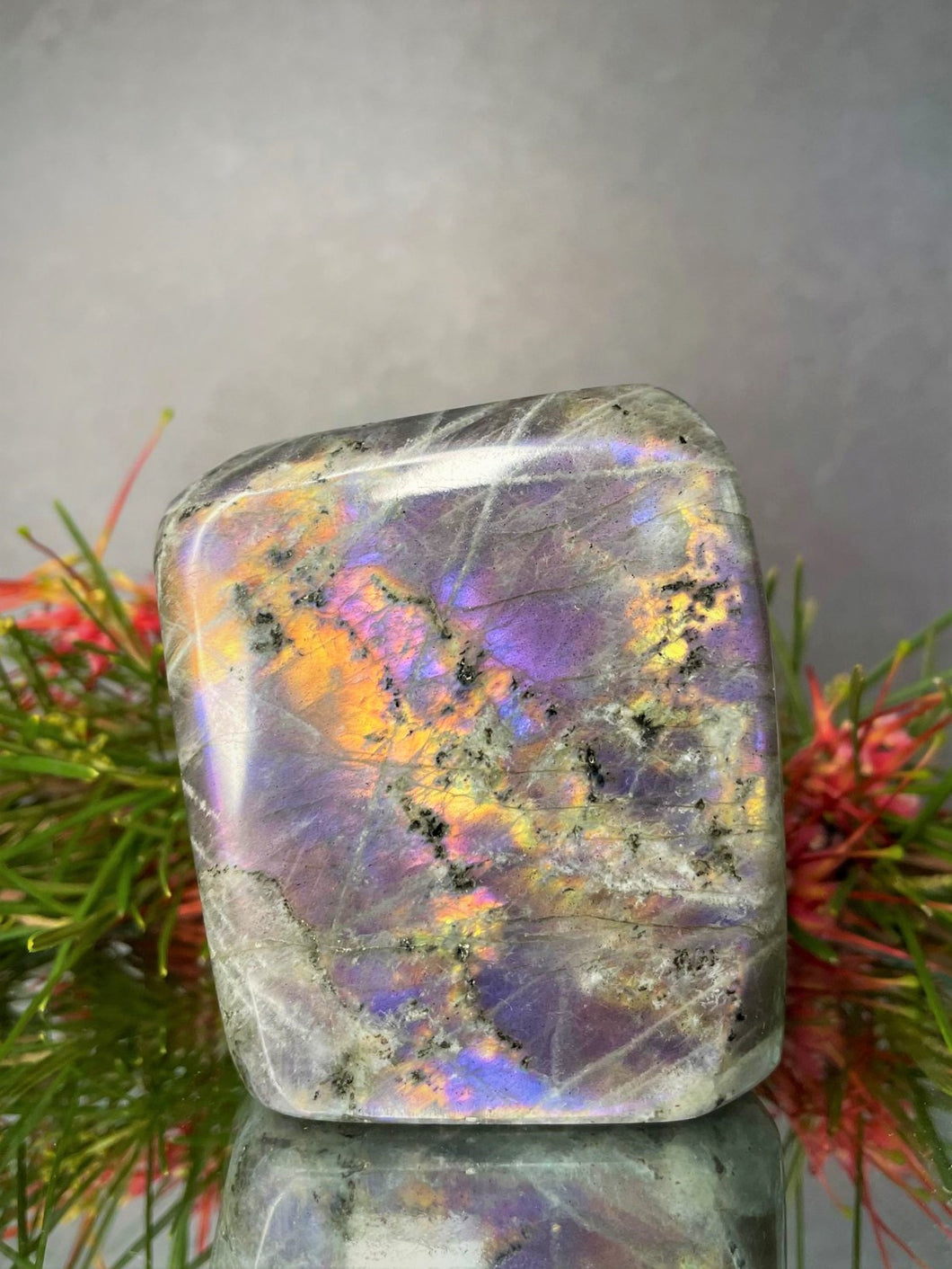 Breathtaking Purple Flash Labradorite Freeform Crystal