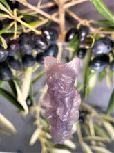 Load image into Gallery viewer, Adorable Purple Fluorite Pug Dog Crystal Carving