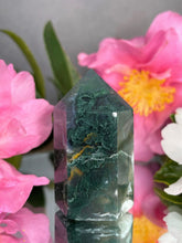 Load image into Gallery viewer, Natural Green Moss Agate Crystal Tower