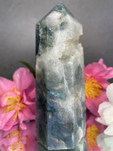 Load image into Gallery viewer, Natural Crystal Blue Green Moss Agate With Quartz Inclusions