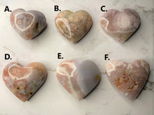 Load image into Gallery viewer, Pink Amethyst With Flower Agate Crystal Love Heart