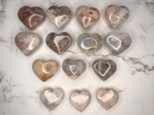 Load image into Gallery viewer, Love Heart Crystal Pink Amethyst With Flower Agate